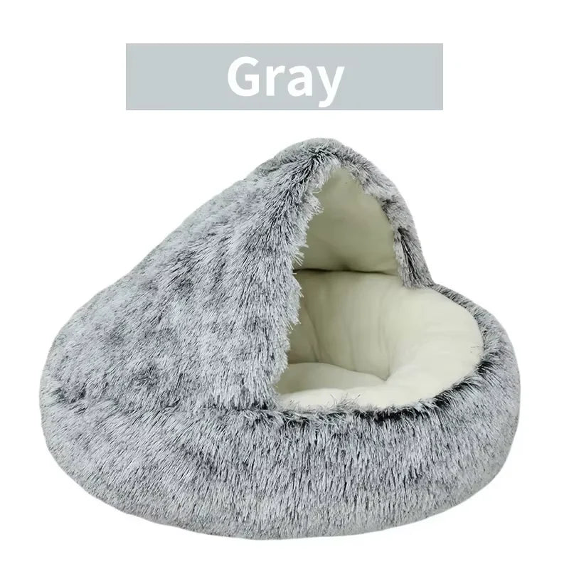 🛏️ CuddleNest™ 2-in-1 Round Cushion Pet House – Cozy Hideaway & Convertible Bed for Cats & Small Dogs