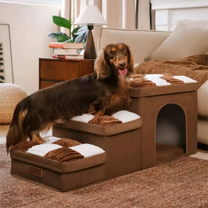 ♟️ Chessboard™ Foldable Dog Stairs – Handcrafted, Functional & Fabulous