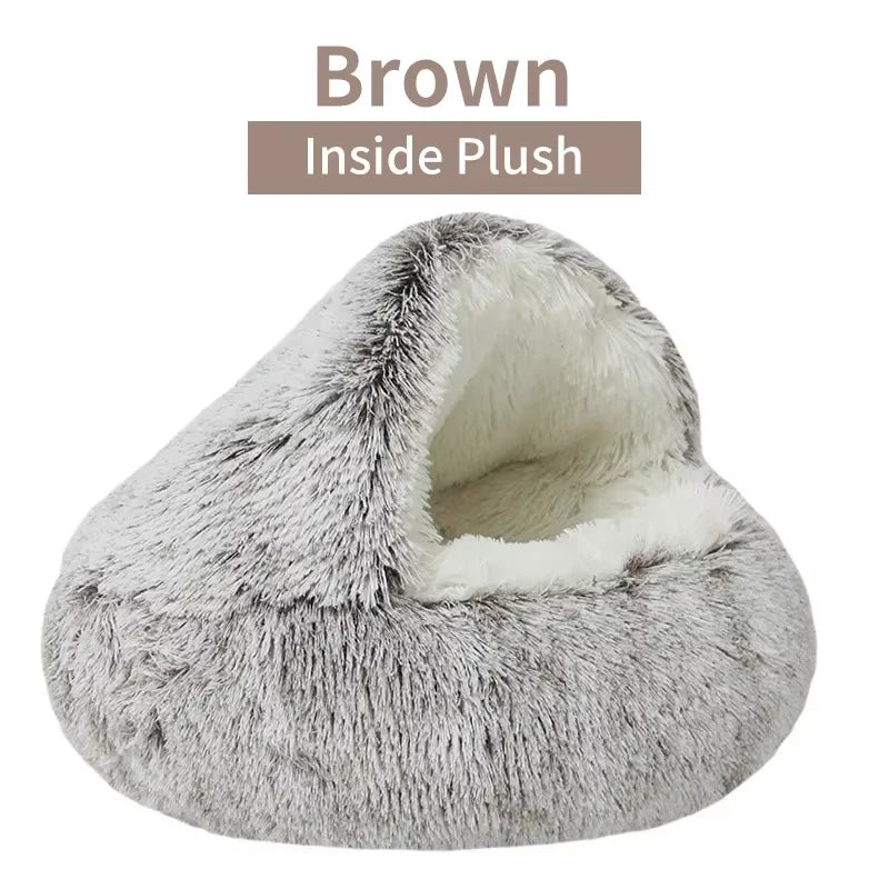🛏️ CuddleNest™ 2-in-1 Round Cushion Pet House – Cozy Hideaway & Convertible Bed for Cats & Small Dogs