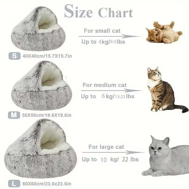 🛏️ CuddleNest™ 2-in-1 Round Cushion Pet House – Cozy Hideaway & Convertible Bed for Cats & Small Dogs