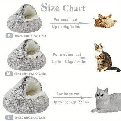 🛏️ CuddleNest™ 2-in-1 Round Cushion Pet House – Cozy Hideaway & Convertible Bed for Cats & Small Dogs