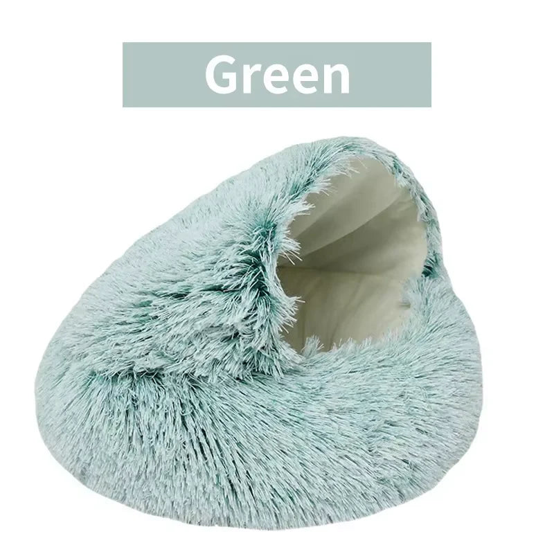 🛏️ CuddleNest™ 2-in-1 Round Cushion Pet House – Cozy Hideaway & Convertible Bed for Cats & Small Dogs