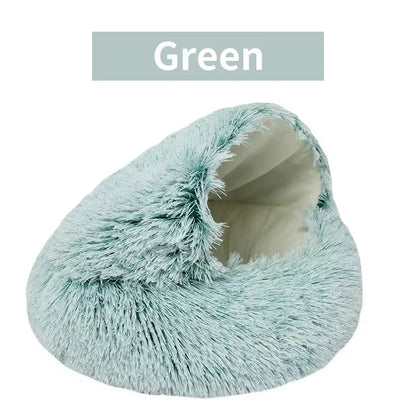 🛏️ CuddleNest™ 2-in-1 Round Cushion Pet House – Cozy Hideaway & Convertible Bed for Cats & Small Dogs