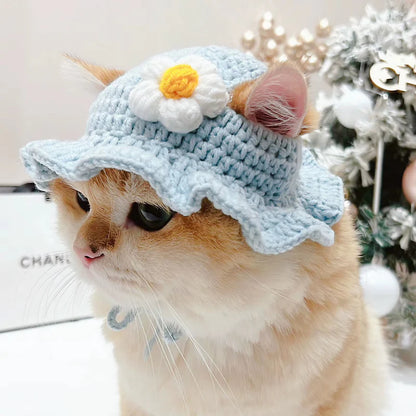 🎀 CozyBeanie™ Knit Pet Hat – Adorable Autumn & Winter Hat for Cats, Kittens & Small Dogs
