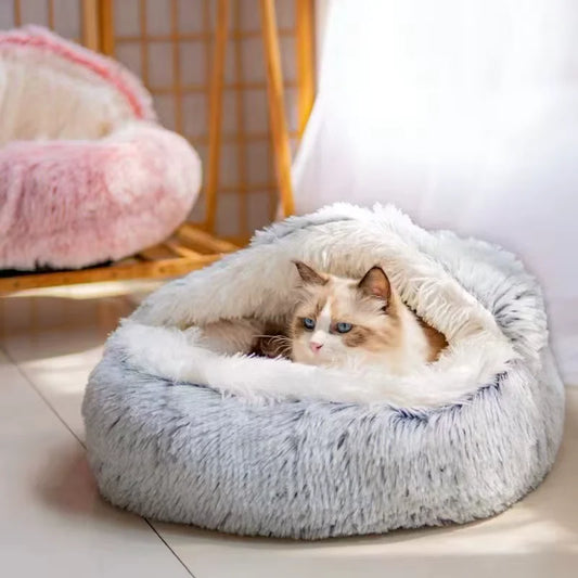 🛏️ SnugglePod™ 2-in-1 Cushion & Pet House – Warm Hideaway for Cats & Small Dogs